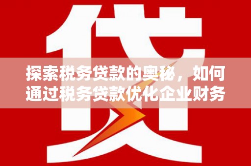 赤城探索税务贷款的奥秘，如何通过税务贷款优化企业财务