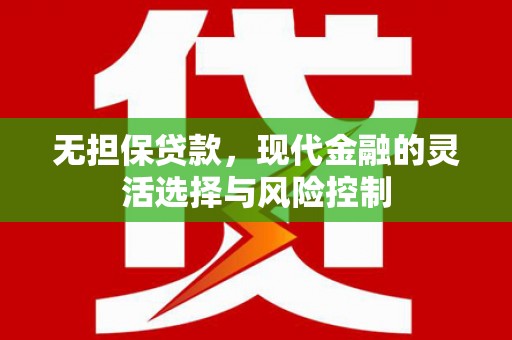 赤城无担保贷款，现代金融的灵活选择与风险控制