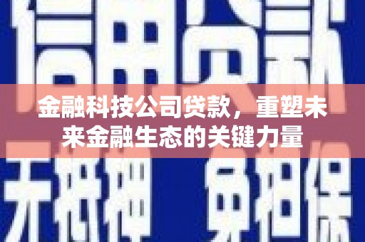 赤城金融科技公司贷款，重塑未来金融生态的关键力量