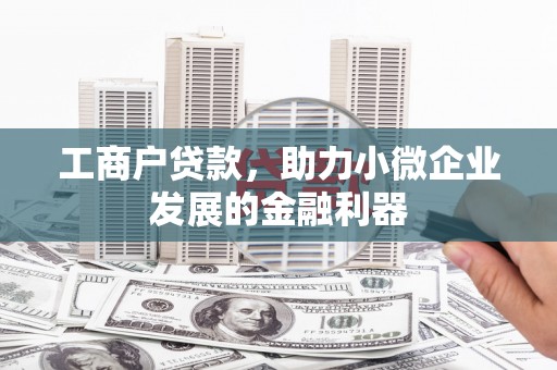 赤城工商户贷款，助力小微企业发展的金融利器