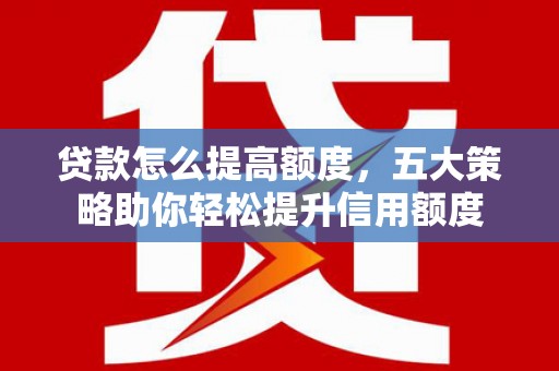 赤城贷款怎么提高额度，五大策略助你轻松提升信用额度