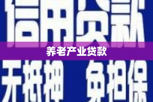 赤城养老产业贷款