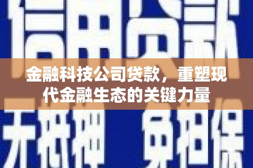 赤城金融科技公司贷款，重塑现代金融生态的关键力量