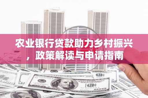 赤城农业银行贷款助力乡村振兴，政策解读与申请指南