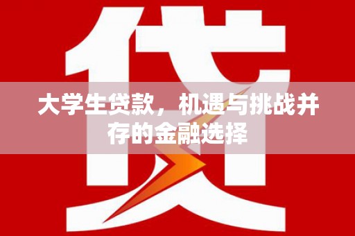 赤城大学生贷款，机遇与挑战并存的金融选择